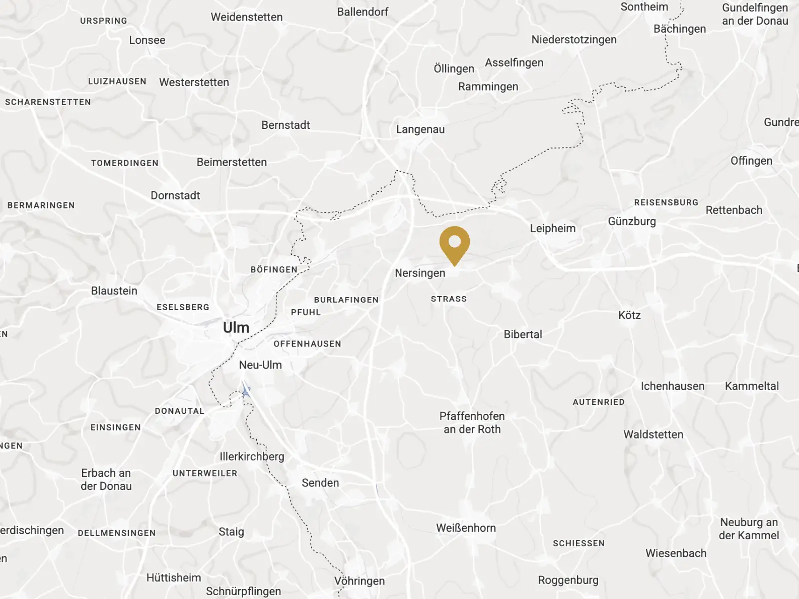 Anfahrt zu Miller Küchen — Standort Alte Landstraße 9 in 89278 Nersingen bei Ulm